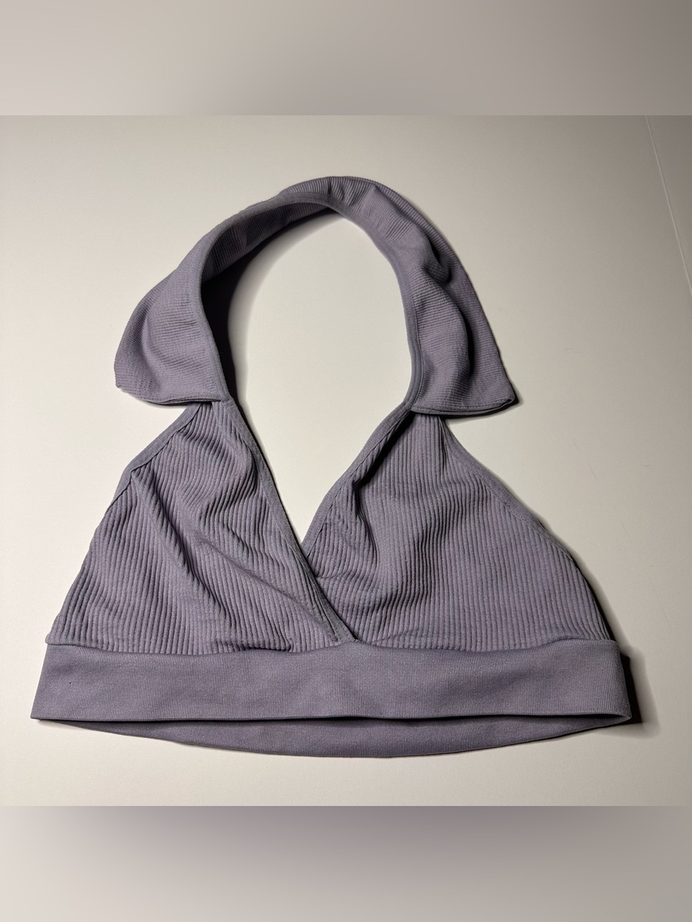 Urban Outfitters Size XS Lavender Cropped Collared Halter Top Ribbed